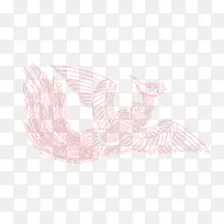 粉红色颈花瓣图案-红凤凰