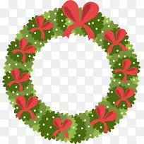 圣诞花环艺术.绿色弓形环