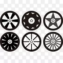 汽车合金车轮自行车轮辋内的黑色轮胎