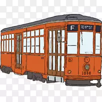 旧金山缆车系统有轨电车轨道运输剪辑艺术巴士