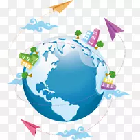 环球剪贴画-世界各地的纸飞机
