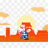 卡通画兔壁纸-可爱的小卡通兔子