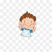 拇指人类行为幼儿插图.卡通男孩