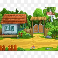 森林中的儿童壁纸小屋