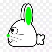 绘画夹艺术-卡通兔子手绘兔子，兔头，绿色