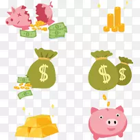 钱袋储蓄金币-载体猪钱包和省钱