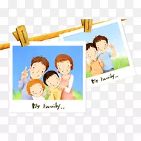 家庭卡通幸福插画-家庭照片