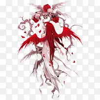 布拉格插图-简单的红色天使骨架