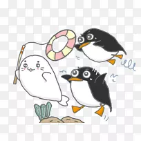 企鹅猫卡通-企鹅海豹