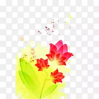 花砖插画-半透明梦兰花