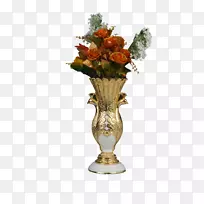花瓶花卉设计-复古花瓶
