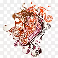 狮头兔纹身画插图-花式头像