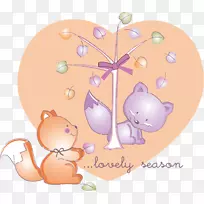剪贴画-可爱的狐狸