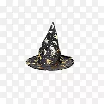 女巫帽-星星黑女巫帽