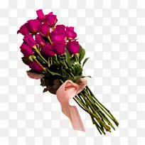鲜花花束礼物新娘生日-玫瑰红玫瑰彩带装饰图案