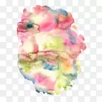 水彩画质感艺术-色彩甜美的涂鸦