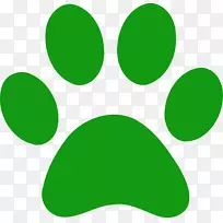 狗爪印熊夹艺术-绿色熊脚印