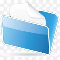 下载文件夹蓝色剪辑艺术-蓝色文件夹手绘元素