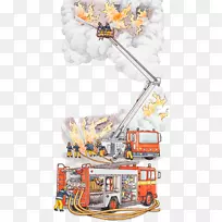消防消防队员图-灭火图