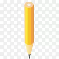 黄色圆柱形角铅笔