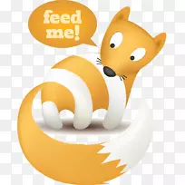 RSS网页提要主题图标-狐狸可爱动物主题订阅RSS图标载体材料“