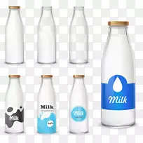 牛奶瓶巧克力牛奶手绘奶瓶