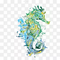 海马绘画剪贴画-恐龙