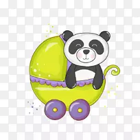 大熊猫宝宝淋浴婴儿剪贴画卡通熊猫
