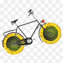 自行车车轮艺术拼贴插图-创意自行车