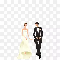 婚礼邀请结婚周年纪念壁纸.婚礼新娘和新郎元素