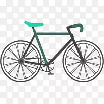 公路自行车卡农代尔自行车公司混合动力自行车-卡通黑色自行车