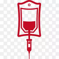 静脉化疗输液泵图标-红色血袋