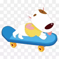 踢滑板车夹艺术滑板车小狗