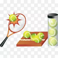动画运动网球剪辑艺术卡通网球和网球拍