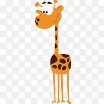 长颈鹿生日插图-可爱的长颈鹿