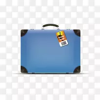 手提箱旅行图-蓝色行李标签