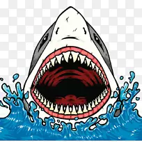 鲨鱼嘴鲨鱼牙齿夹艺术鲨鱼的血盆