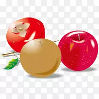 苹果数字视频插图.苹果梨柿子