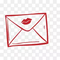 电子邮件符号图标-心形信封