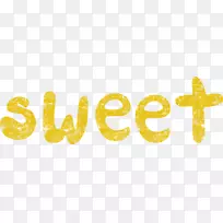 黄色食品字体.甜装饰字母元素