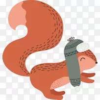 松鼠插图-可爱的小松鼠