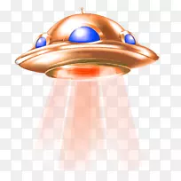 不明飞行物卡通外星人-棕色卡通UFO装饰图案