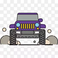 汽车吉普车-紫色吉普车
