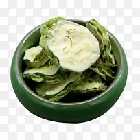茶苦瓜碗蔬菜苦味绿色碗中的苦瓜片