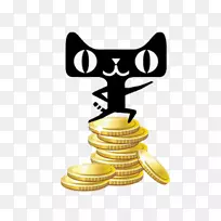 天猫淘宝标志零售店-林克斯站在硬币上