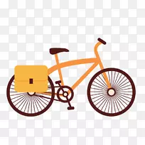 混合自行车折叠自行车驱动系统山地自行车橙色卡通自行车