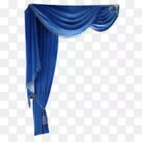窗帘窗蓝色淋浴器-蓝色窗帘