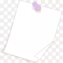 纸矩形白色-紫色图钉边框