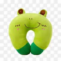 枕垫颈猫泡沫绿蛙u-枕