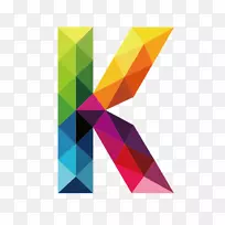 字母k标志字体-彩色字母k